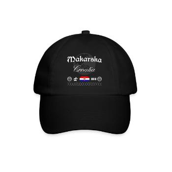 Makarska Kroatien Streetwear Reise Souvenir - Baseballkappe - Schwarz/Schwarz - Vorne