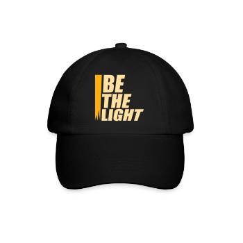 Be The Light Motivierend Positivität Spruch Logo - Baseballkappe - Schwarz/Schwarz - Vorne