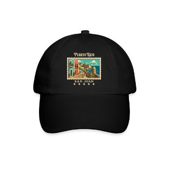 Puerto Rico San Juan Vintage Reisemarke - Baseballkappe - Schwarz/Schwarz - Vorne