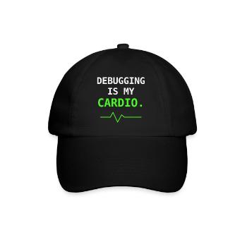 Le débogage est mon cadeau d’humour en informatique cardio - Casquette classique - noir/noir - Devant