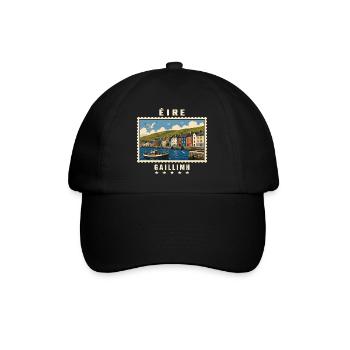 Irland Galway Vintage Reisemarke - Baseballkappe - Schwarz/Schwarz - Vorne