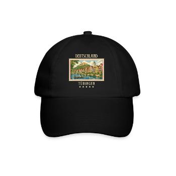 Deutschland Tübingen Vintage Reisemarke - Baseballkappe - Schwarz/Schwarz - Vorne