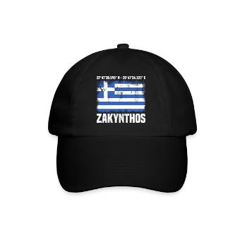 Zakynthos Coordinates - Baseball Cap - black/black - Front