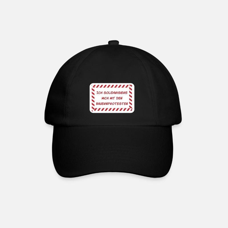 Ich solidarisiere mich mit den Bauernprotesten - Baseballkappe - Schwarz/Schwarz