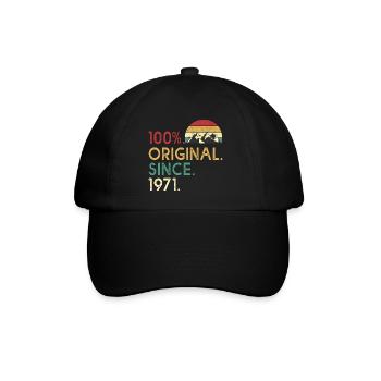 birthday 52 years 1971 Vintage 52 th birthday - Baseball Cap - black/black - Front