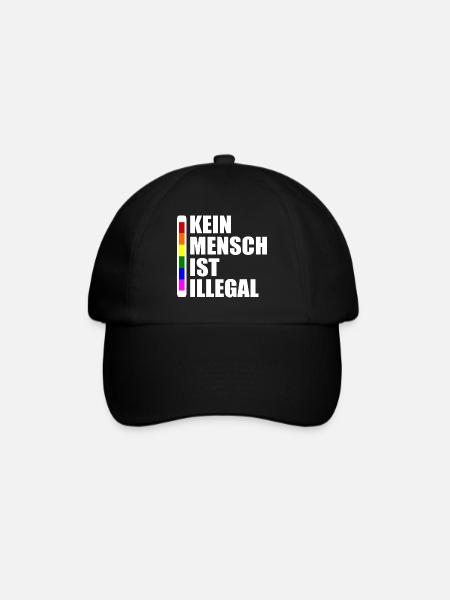 Kein mensch ist illegal - Baseballkappe - Schwarz/Schwarz