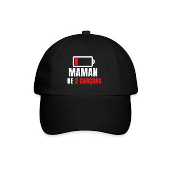 maman de 2 garçons - Casquette classique - noir/noir - Devant