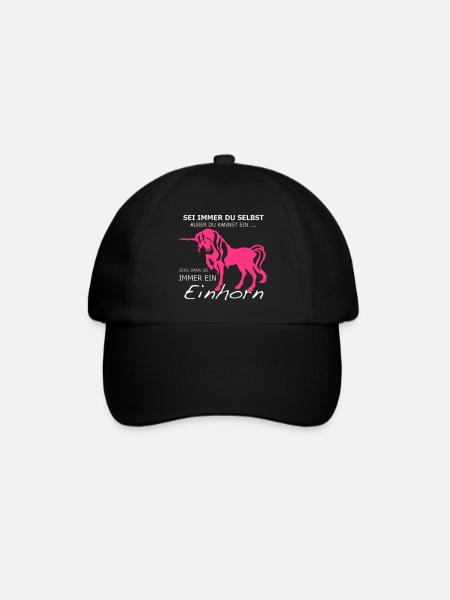 Einhorn - Baseballkappe - Schwarz/Schwarz