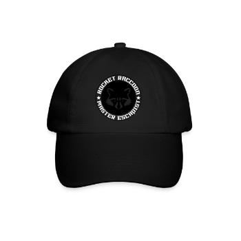 Rocket-Waschbär voll Logo - Baseballkappe - Schwarz/Schwarz - Vorne