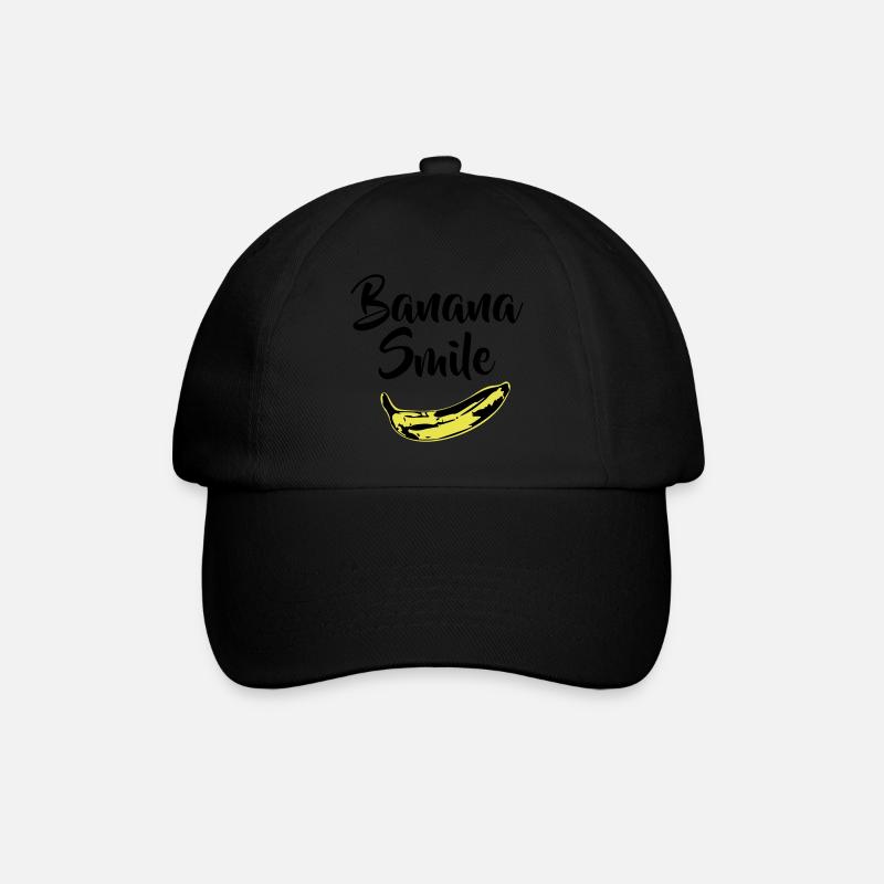 Banane Lächeln - Baseballkappe - Schwarz/Schwarz