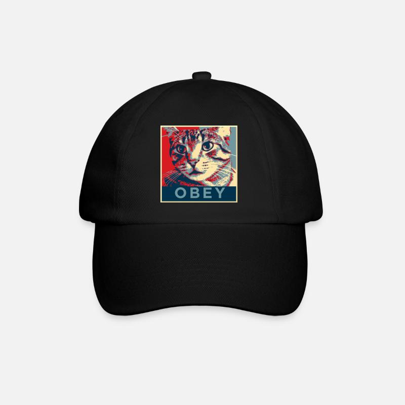 Obey the Cat! - Baseball Cap - black/black