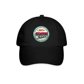 Coffee Addict - Baseballkappe - Schwarz/Schwarz - Vorne