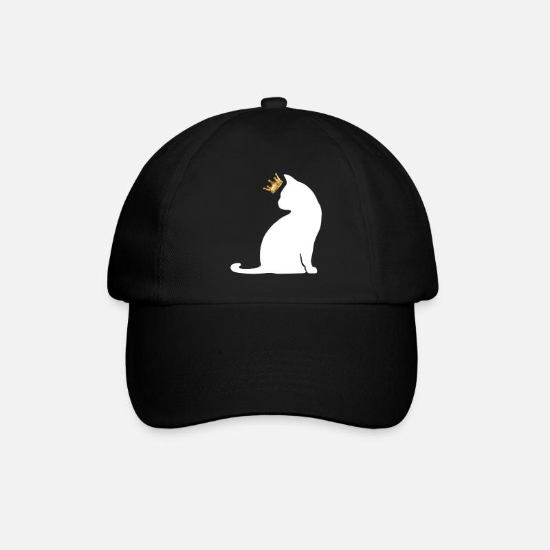 Krone Katze - Baseballkappe - Schwarz/Schwarz