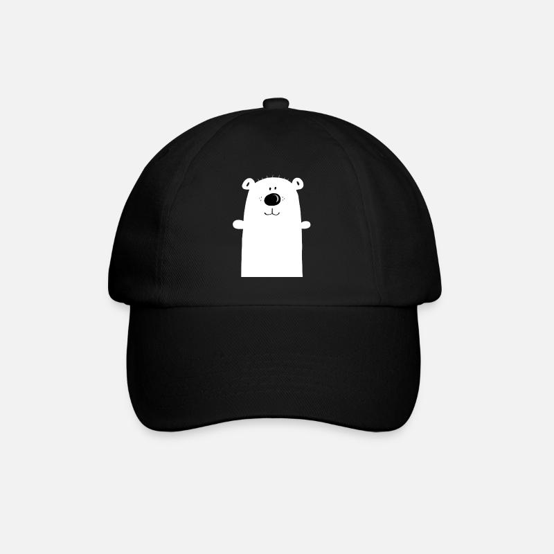 Knuddeliger Eisbär - Polarbär - Bär - Kinder - Baseballkappe - Schwarz/Schwarz