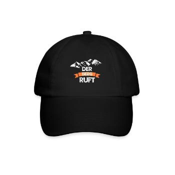 DER BERG RUFT Bergsport Liebe zum Berg Bergwandern - Baseballkappe - Schwarz/Schwarz - Vorne