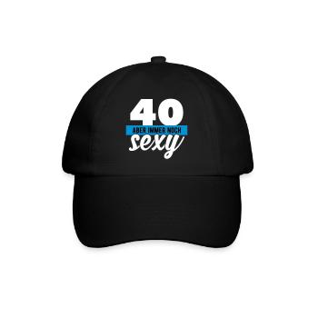 40. Geburtstag Geschenk zum 40 sexy - Baseballkappe - Schwarz/Schwarz - Vorne