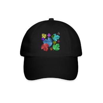 Feuilles, coloré, feuillage, automne, arbre, feuille, arbres - Casquette classique - noir/noir - Devant