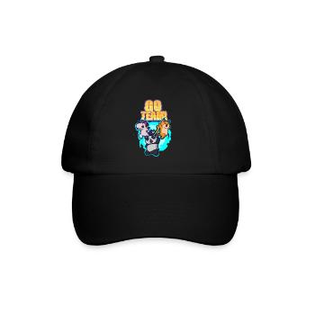 Einhorn Panda Katze Portal Motivation - Baseballkappe - Schwarz/Schwarz - Vorne