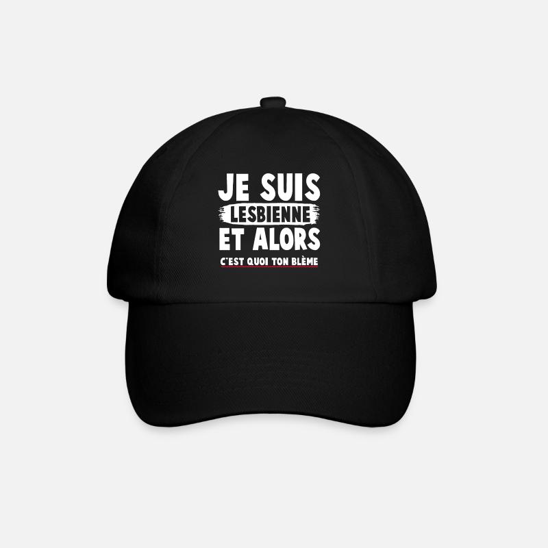 Humorous feminist t-shirt with a committed message - Baseball Cap - black/black