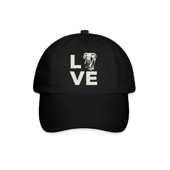 Éléphant amour animal zoo faune cadeau cool - Casquette classique - noir/noir - Devant