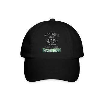 Pferd Reiterin Wald Reiterspruch t shirt - Baseballkappe - Schwarz/Schwarz - Vorne
