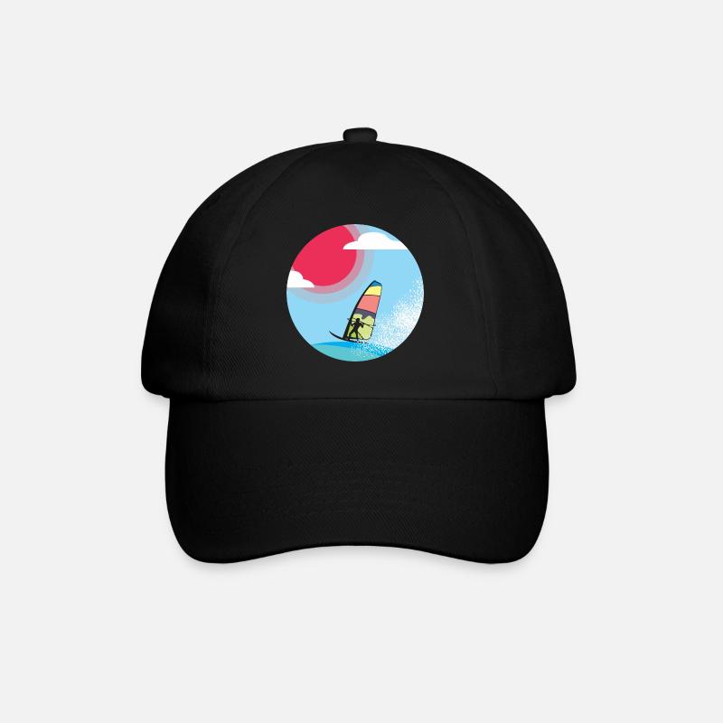Windsurfer - Baseballkappe - Schwarz/Schwarz