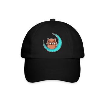 Owl owl moon - design - Baseball Cap - black/black - Front