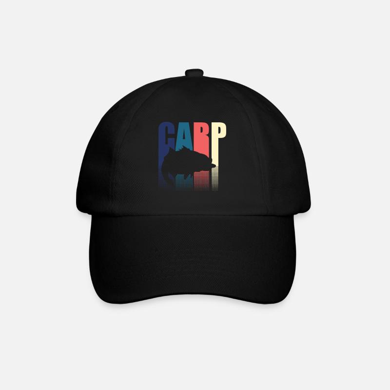 Pêcheur de pêcheur de carpe rétro - Casquette classique - noir/noir