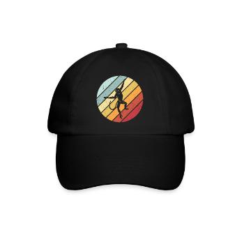 Affe retro - Baseballkappe - Schwarz/Schwarz - Vorne