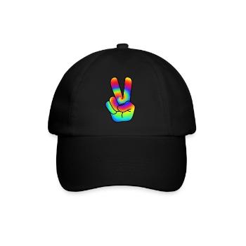 Hippie Peace Victorie sign peace sign - Baseball Cap - black/black - Front