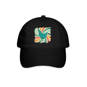 Chicken Chicken Farm Animal Gift retro Farmer - Baseball Cap - black/black - Front