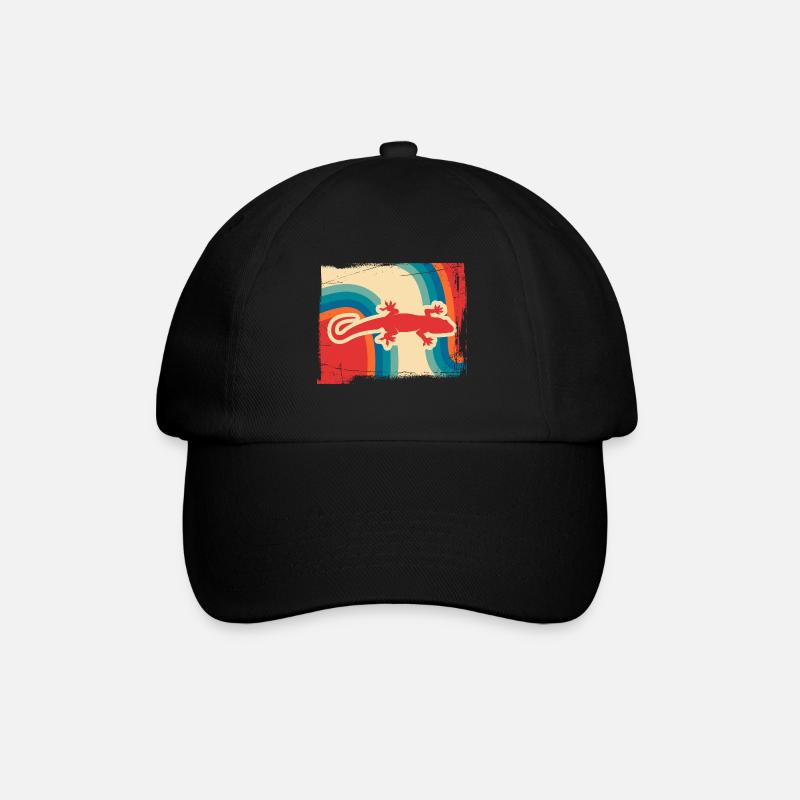 Gecko reptiles retro - Baseball Cap - black/black