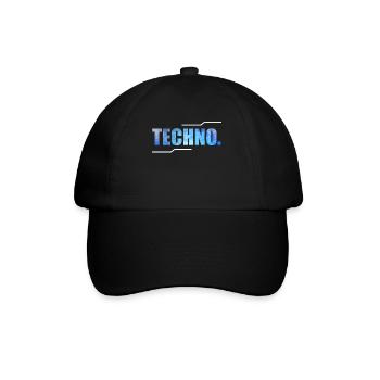 Ein TechnoTStück für Musikliebhaber, die "Techno" - Baseballkappe - Schwarz/Schwarz - Vorne