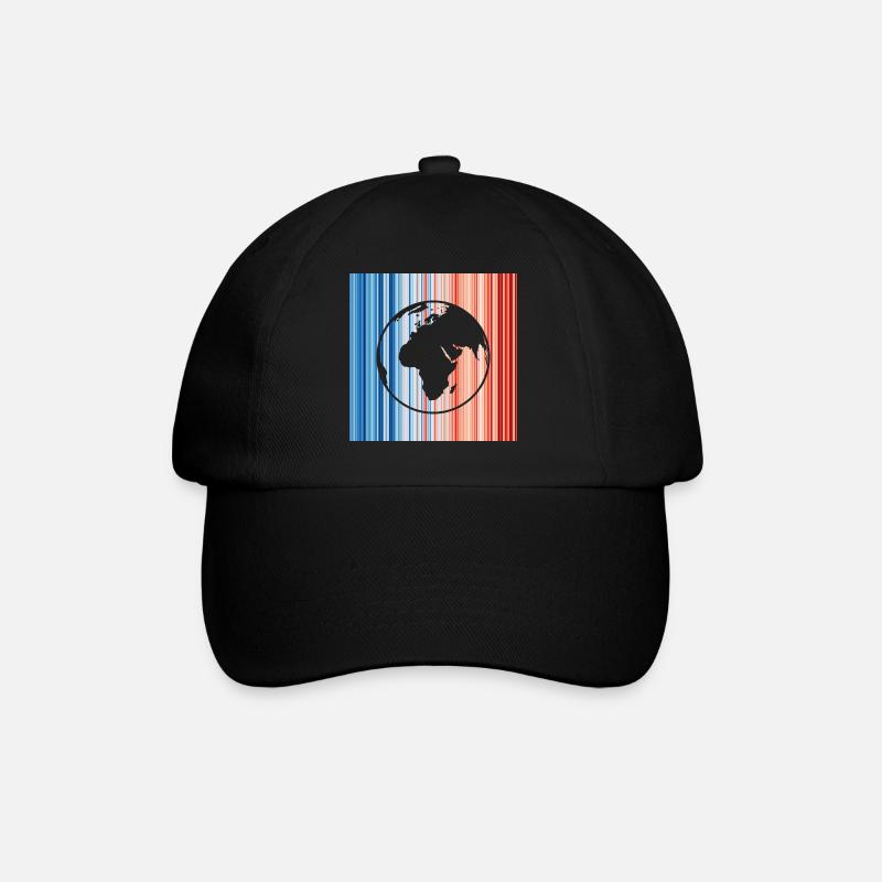 Climate change, warming stripes, earth - Baseball Cap - black/black