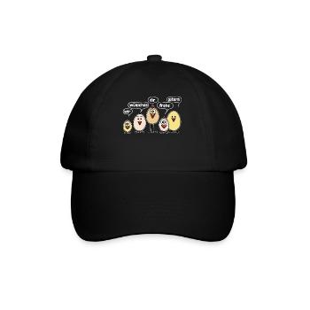 Henne Osterküken Kücken Frohe Ostern Süß Sprüche - Baseballkappe - Schwarz/Schwarz - Vorne