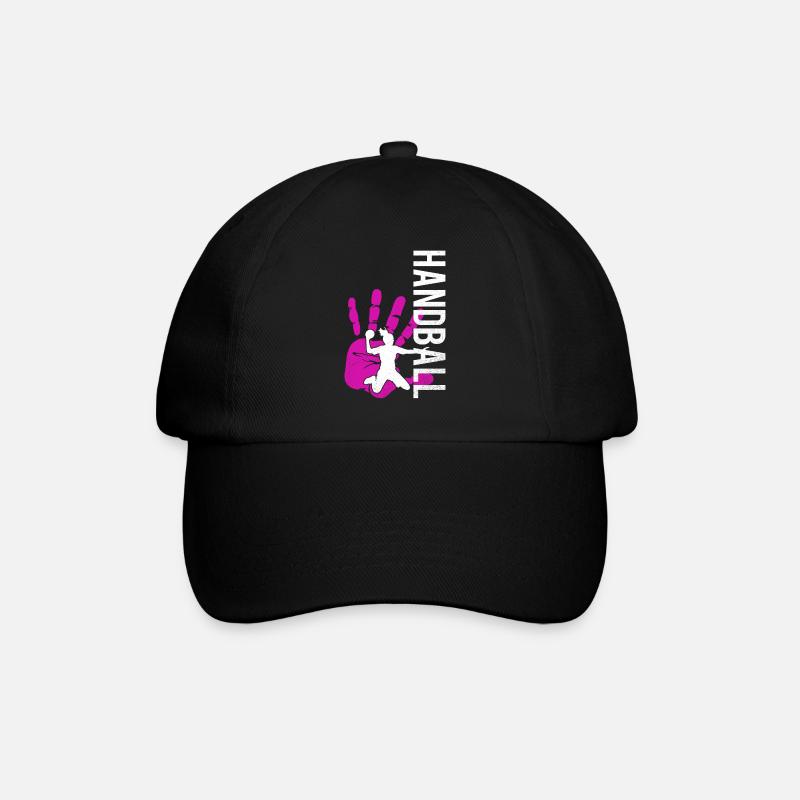 frauen handball handballerin - Baseballkappe - Schwarz/Schwarz