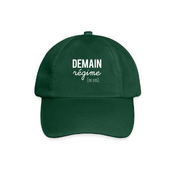 Demain régime ou pas - Casquette classique - vert bouteille - Devant