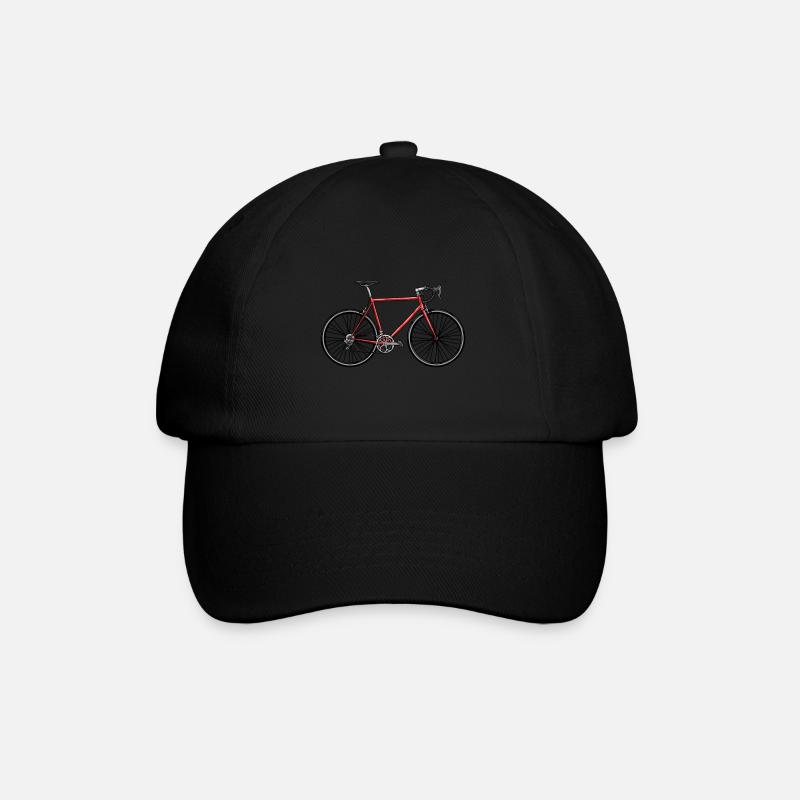 Rennrad mit Sattel - Baseballkappe - Schwarz/Schwarz