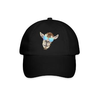 Casual goat head with sunglasses - Baseball Cap - black/black - Front