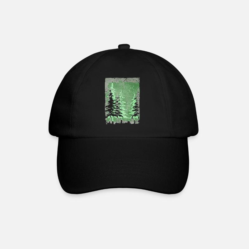 Im Wald - Baseballkappe - Schwarz/Schwarz