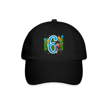 6 ans d'anniversaire tamponnant les enfants - Casquette classique - noir/noir - Devant