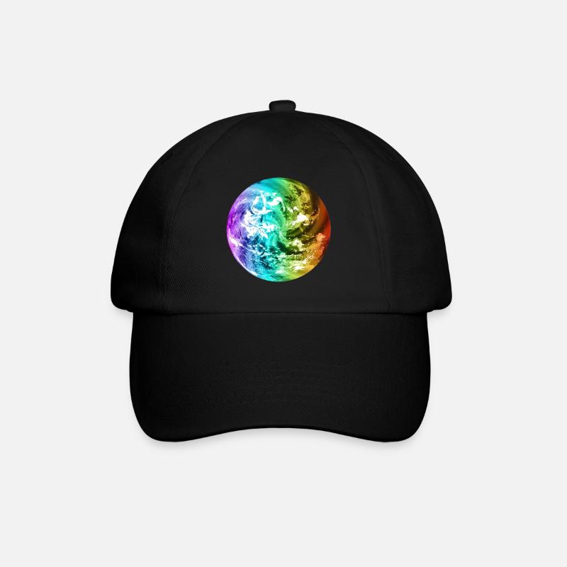 Globe terrestre coloré globe terrestre globe terrestre coloré - Casquette classique - noir/noir