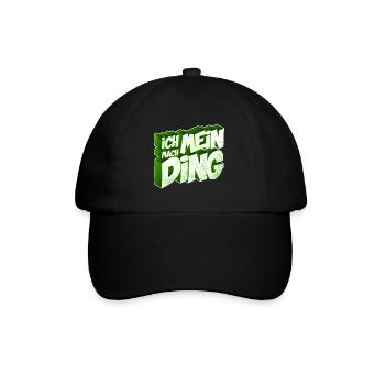 Ich mach mein Ding | Motivation Geschenkidee - Baseballkappe - Schwarz/Schwarz - Vorne