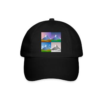 colorful mountains, Matterhorn, Switzerland, Alps, alps - Baseball Cap - black/black - Front