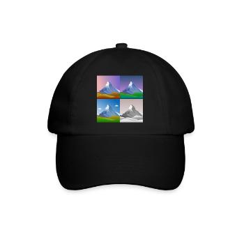 colorful mountains, Matterhorn, Switzerland, Alps, alps - Baseball Cap - black/black - Front