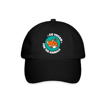 GO VEGAN FOR THE ANIMALS / Veganer / Animal rights - Baseball Cap - black/black - Front