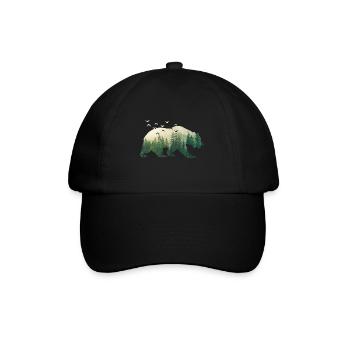Ours conservation sauvage forêt oiseaux - Casquette classique - noir/noir - Devant