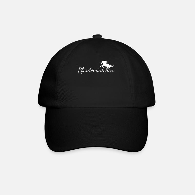 Pferdemädchen Pferd Design - Baseballkappe - Schwarz/Schwarz