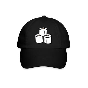 Klopapier Turm Toilettenpapier - Baseballkappe - Schwarz/Schwarz - Vorne