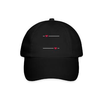 Linie Herz Strich Ornament - Baseballkappe - Schwarz/Schwarz - Vorne